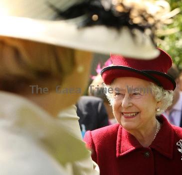 Queen Elizabeth II tours the gardens at Capel Manor College in Enfield, Middlesex, where she opened the Queen Elizabeth, Queen Mother Centenary Garden and met with staff and students. London.