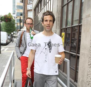 The Hoosiers - Irwin Sparkes Celebrities outside the Radio One studios London.