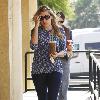 'Cougar Town' star Busy Philipps stops by Starbucks to get a large iced coffee Los Angeles.