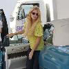 Mischa Barton stops at a gas station and buys cigarettes from a convenience store in West Hollywood Los Angeles.