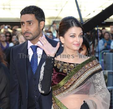 Aishwarya Rai Bachchan, Abhishek Bachchan Raavan - UK film premiere held at the BFI Southbank -arrivals. London.