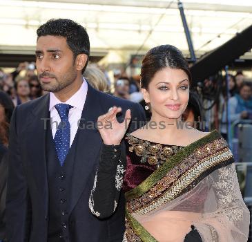 Aishwarya Rai Bachchan, Abhishek Bachchan Raavan - UK film premiere held at the BFI Southbank -arrivals. London.