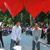 New York Mets pitcher Mike Pelfrey and New York Yankees shortstop Derek Jeter open 'The Delta Dugout' at Madison Square Park New York City.