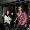 Richard Bacon and his wife Rebecca McFarlane 
arriving at the Ivy Club 
London, England.