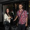 Richard Bacon and his wife Rebecca McFarlane 
arriving at the Ivy Club 
London, England.