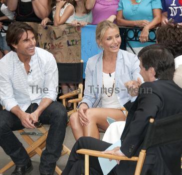 Tom Cruise and Cameron Diaz film a segment for ABC's 'Good Morning America' to promote the film 'Knight and Day' New York City.