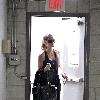 Gisele Bundchen walking through a parking garage after leaving her gym in Studio City Los Angeles.