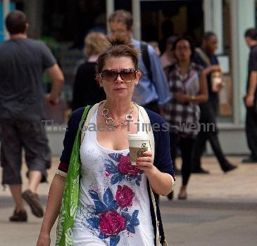 Hannah Waterman arrives to perform in 'Calendar Girls' in Bromley Kent.