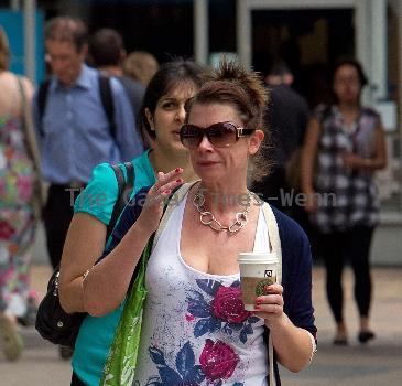 Hannah Waterman arrives to perform in 'Calendar Girls' in Bromley Kent.