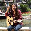 Jason Castro The former American Idol contestant performs an impromptu gig at the water fountain at The Grove, where he played two songs before continuing on his way Los Angeles.