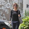 Lisa Rinnade parts a pilates studio on Melrose Avenue Los Angeles.