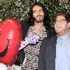 Russell Brand attends a photocall to promote 'Get Him To The Greek' at the Okura Hotel. Brand holds a heart shaped balloon given to him by his fiancee the previous eveningAmsterdam.