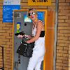 Alex Curran arriving at Liverpool Lime Street station having attended the White Tie and Tiara Ball the night before Liverpool.