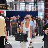 Alex Curran arriving at Liverpool Lime Street station having attended the White Tie and Tiara Ball the night before Liverpool.