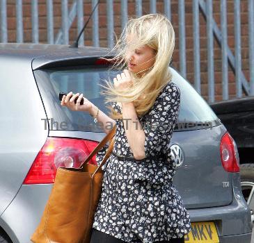 Sammy Winward appears a little wind-swept as she arrives at the ITV Studios Leeds.