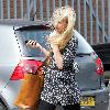 Sammy Winward appears a little wind-swept as she arrives at the ITV Studios Leeds.