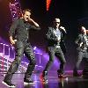 Howie Dorough, Nick Carter, Brian Littrell and A.J Mclean of the Backstreet Boys performs on stage the during US tour at Gibson Amphitheatre in Universal CityWalk Universal City.