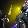 Howie Dorough, Nick Carter, Brian Littrell and A.J Mclean of the Backstreet Boys performs on stage the during US tour at Gibson Amphitheatre in Universal CityWalk Universal City.