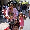 Angie Harmon takes her children shopping at The Grove Los Angeles.