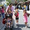 Angie Harmon takes her children shopping at The Grove Los Angeles.