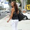 Katie Cleary gets a parking ticket while out shopping on Sunset Boulevard Los Angeles.