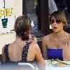 A pregnant Rachel Stevens has lunch with a friend at Lemonia London.