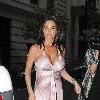 Katie Price aka Jordan arrives at her hen do party at the Mayfair Hotel London.