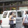 Russell Brand outside his hotel in New York.
New York, USA.