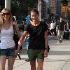 Australian supermodel, Sarah Longman seen walking through Soho with a friend. New York City.