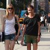 Australian supermodel, Sarah Longman seen walking through Soho with a friend. New York City.