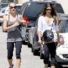 Camila Alves returning to her car with a friend after leaving a gym in Studio City Los Angeles.