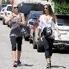 Camila Alves returning to her car with a friend after leaving a gym in Studio City Los Angeles.