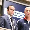 U.S. World Cup Star Landon Donovan and U.S. Men's Natonal Team Coach Bob Bradley
ring the closing bell at the New York Stock Exchange 
New York City, USA.