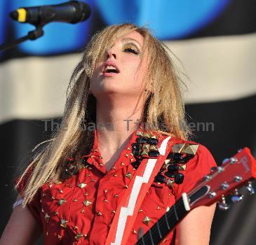 Katie White of the Ting Tings Wireless Festival held at Hyde Park. London.