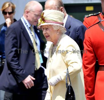 HM Queen Elizabeth II  
arrives at the Pinewood Toronto Studios. 
Toronto, Canada.