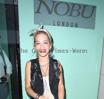 Recording artist Rita Ora going into Nobu
London, England.