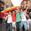 Spanish football fans go crazy in Temple Bar after Spain beat Germany 1-0 to progress to the World Cup finals
Dublin, Ireland.