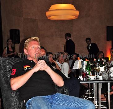 Boris Becker watching the Soccer World Cup match Germany vs Spain at Hotel de Rome. Berlin.