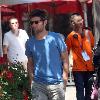 Adam Scott shops at the Apple store in The Grove Los Angeles.