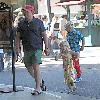 Andy Richter takes his children to watch a movie in The Grove Los Angeles.