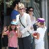 Jane Lynch was spotted with her family outside Jonas on 3rd in West Hollywood, where they had lunch Los Angeles.