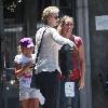 Jane Lynch was spotted with her family outside Jonas on 3rd in West Hollywood, where they had lunch Los Angeles.