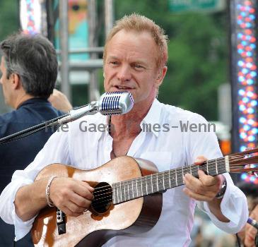 Sting aka Gordon Sumner 
performing live on CBS' 'Early Show' as part of the Summer Concert Series at CBS Plaza
New York City, USA.