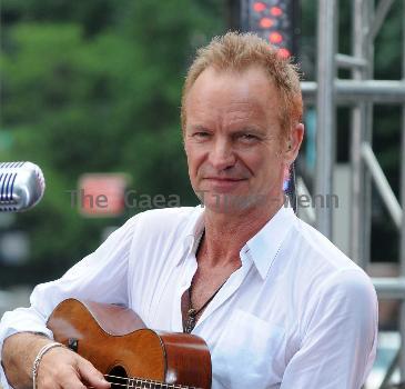 Sting aka Gordon Sumner 
performing live on CBS' 'Early Show' as part of the Summer Concert Series at CBS Plaza
New York City, USA.