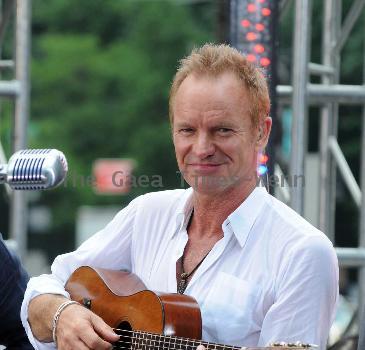 Sting aka Gordon Sumner 
performing live on CBS' 'Early Show' as part of the Summer Concert Series at CBS Plaza
New York City, USA.