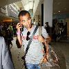 Ashley Cole 
arriving at Heathrow airport
London, England.