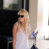 Dina Lohan 
arrives back at her apartment after spending the day with her daughter at Pickford Lofts sober living facility
Los Angeles, California.