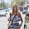 Lady Victoria Hervey outside Pickford Lofts sober living facility after visiting Lindsey Lohan Los Angeles.