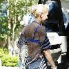 Gwen Stefani outside her parents home in Los AngelesLos Angeles.