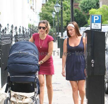 Carly Zucker with her baby Ruby and a friend go for a walk.Footballer husband, Joe Cole, has just signed for Liverpool Football Club, so it may be the last time we see Carly strolling along the Kings Road area in Chelsea.  London.